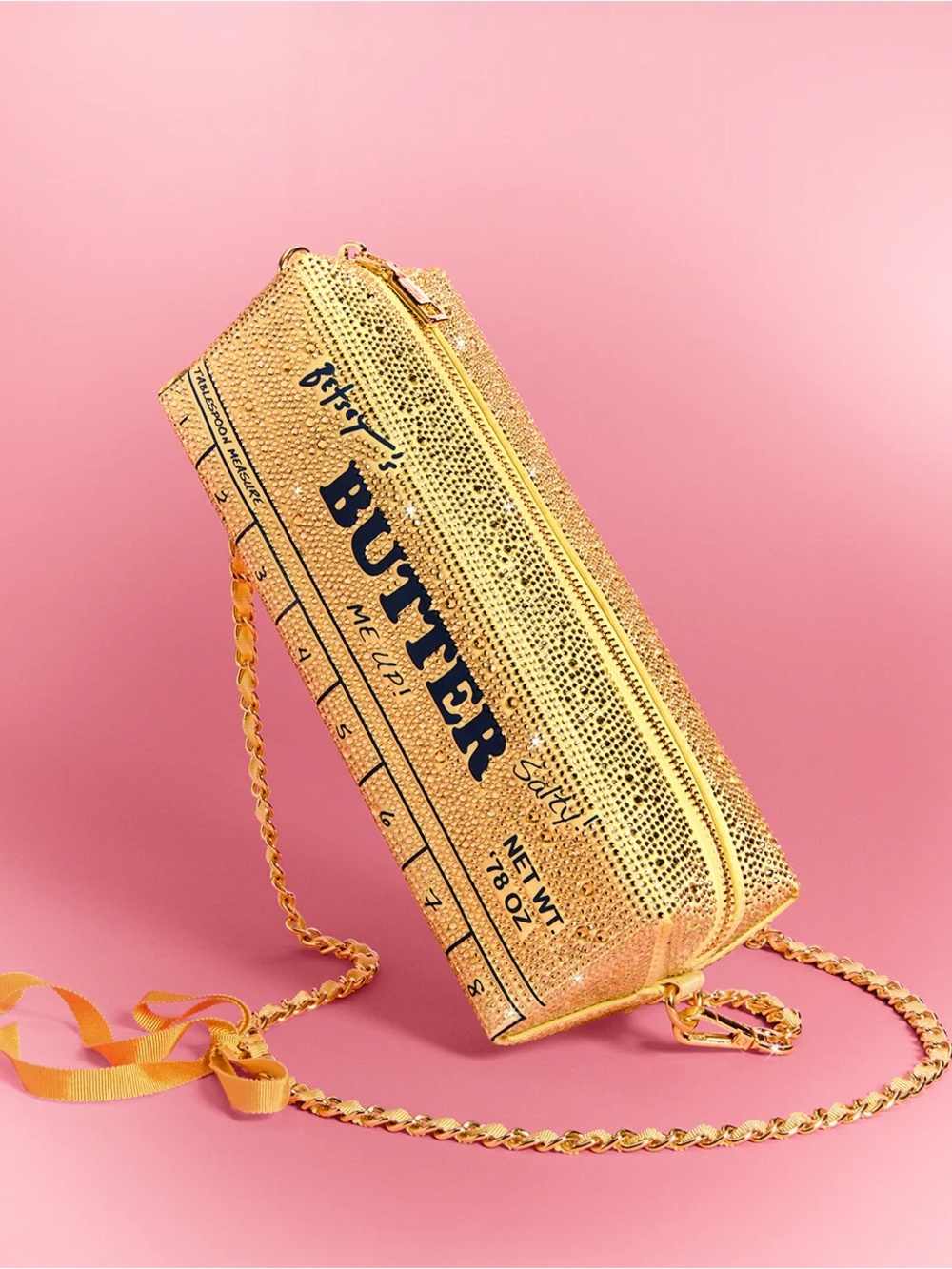 Betsey Johnson KITSCH SPREAD IT ON YELLOW Butter Bag New with tags NWT